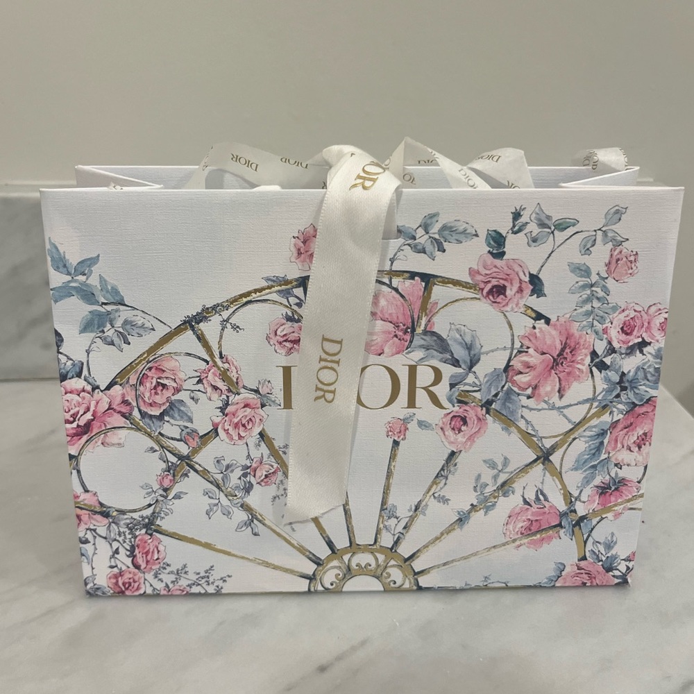Dior floral and gold gift bag! Rare!